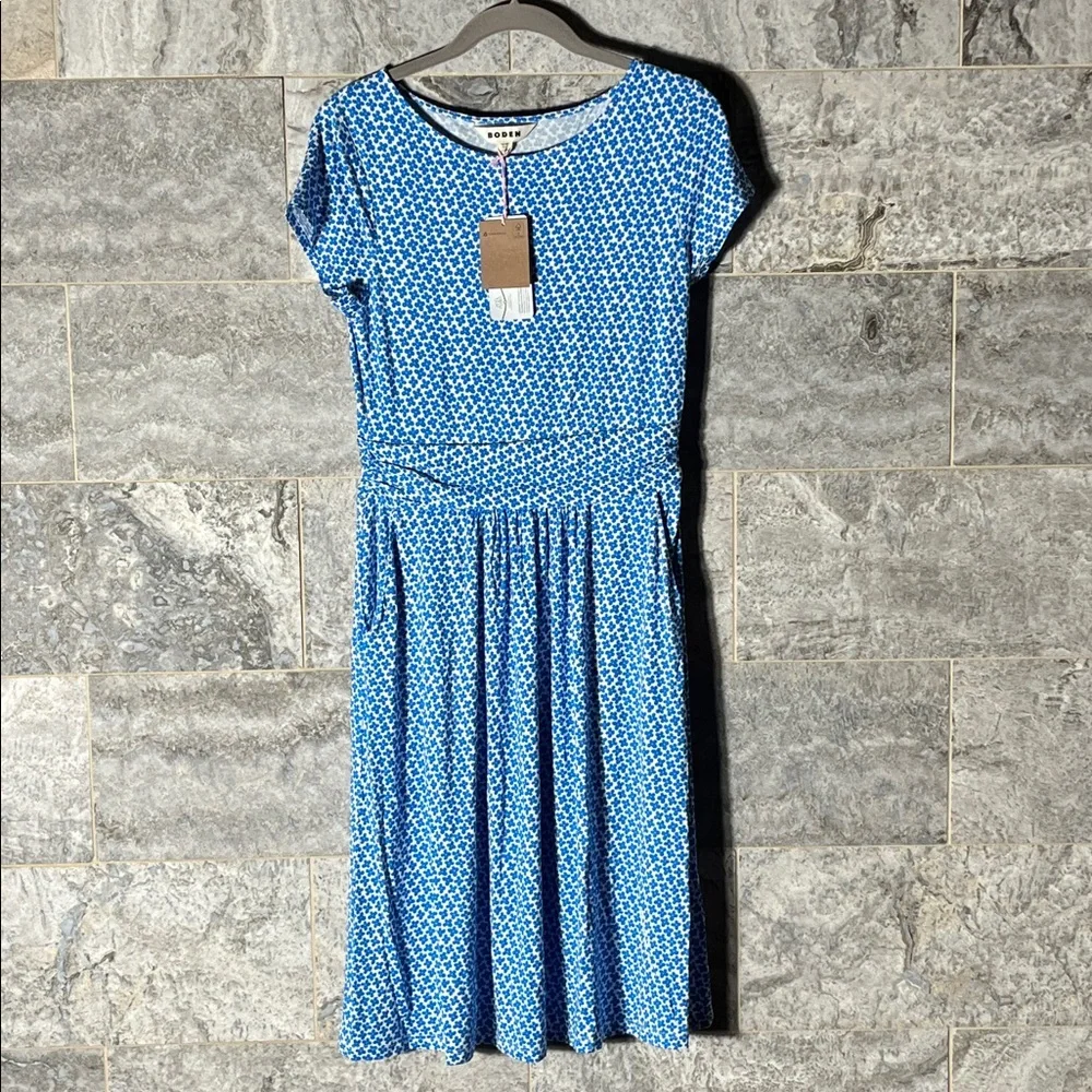 💥HP💥🆕NWT Boden “Amelie” Midi Floral Dress – US 4 – Blue Daisy Bud - Picture 3 of 8